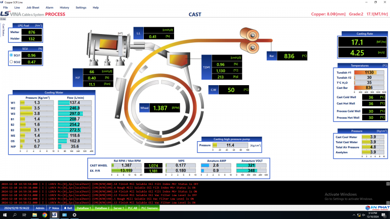 PHẦN MỀM GIÁM SÁT DÂY CHUYỀN ĐÚC ĐỒNG