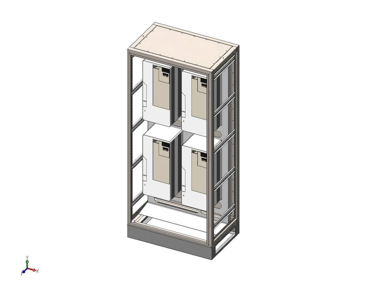 Hình 1. Thiết kế tủ điện điều khiển trên 3D